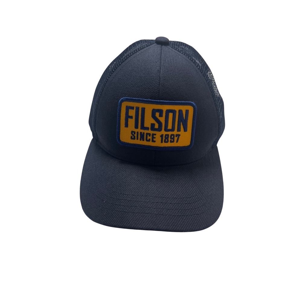 Filson Logger Mesh Cap Navy Blue Snapback Trucker Hat Since 1897 Patch Hat